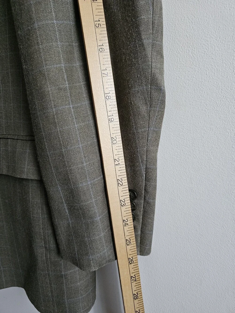 Haspel Olive Green Windowpane Silk Wool Sport Coat Blazer Men's 42L